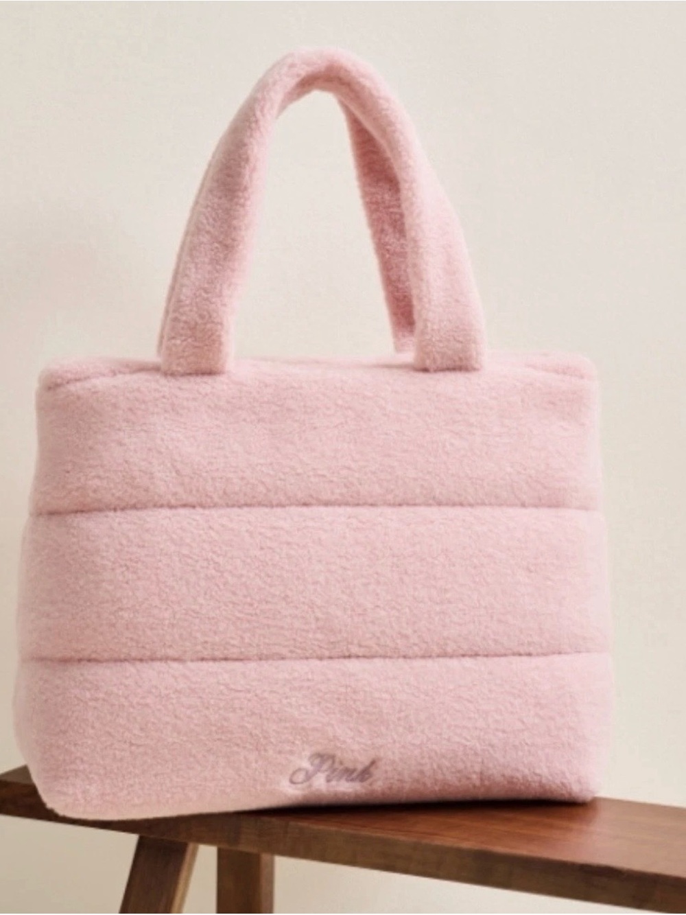 PINK Victoria's Secret Blush Pink Plush Tote